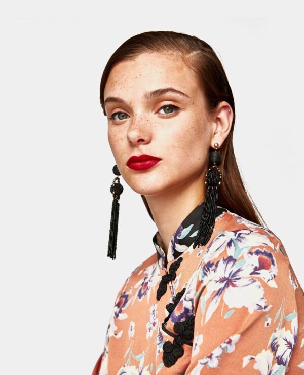 Bits Hoop Earrings in Black