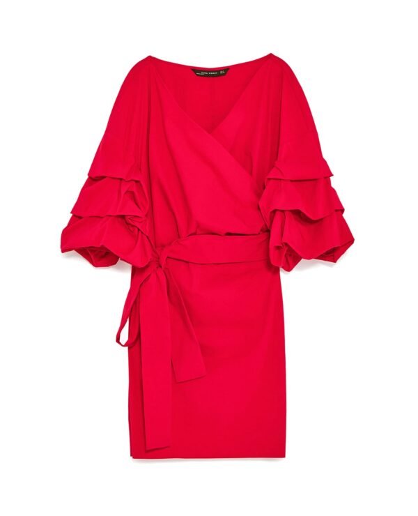 Wrap Crop Top in Tango Red