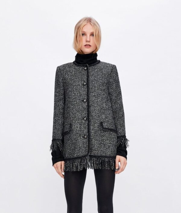 Tweed Jacket With Metallic Thread